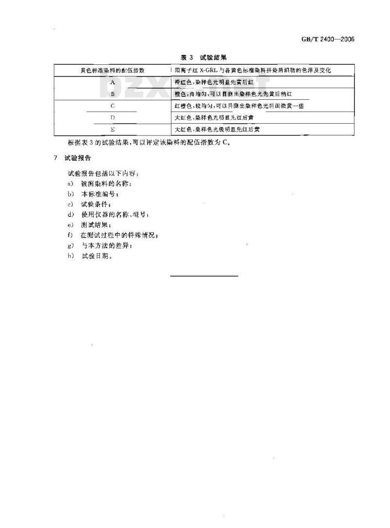 GB/T 2400-2006 阳离子染料染腈纶时配伍指数的测定