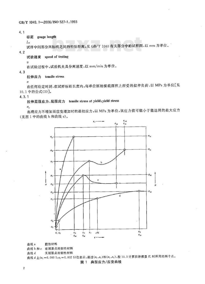 GB/T 1040.1-2006 塑料 拉伸性能的测定 第1部分：总则