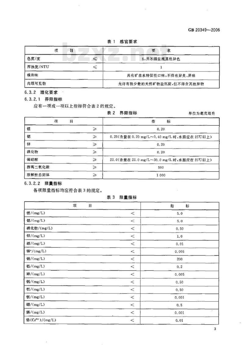 GB 20349-2006 地理标志产品 吉林长白山饮用天然矿泉水