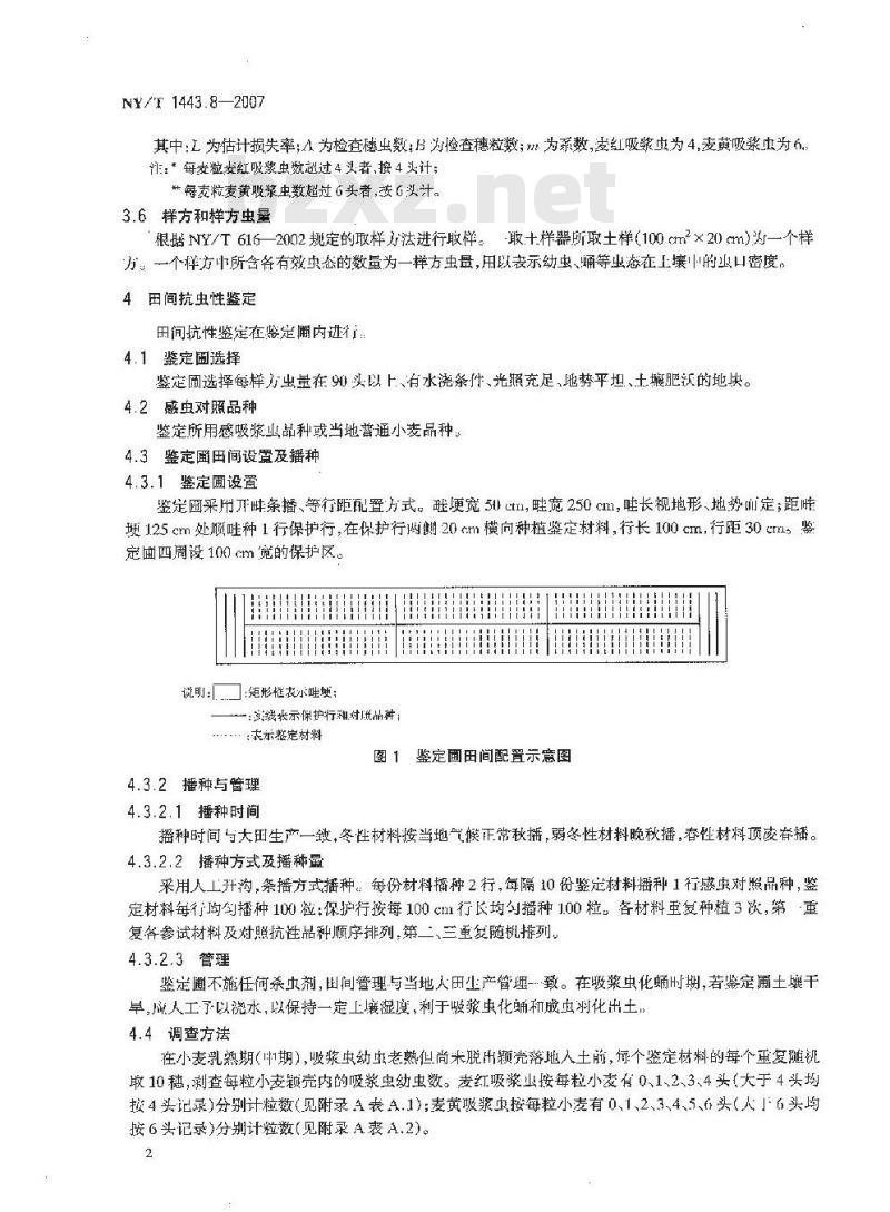 NY/T 1443.8-2007 小麦抗病虫性评价技术规范 第8部分:小麦抗吸浆虫评价技术规范