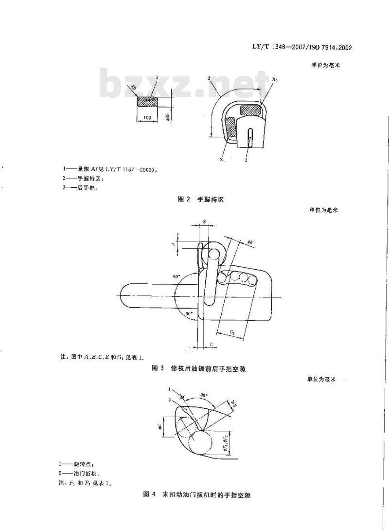 LY/T 1348-2007 林业机械 便携式油锯手把最小空隙和尺寸