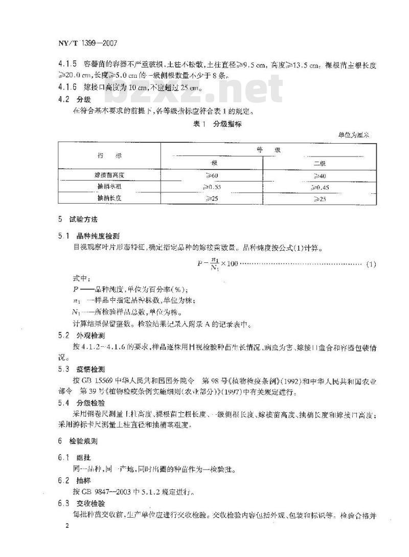 NY/T 1399-2007 番荔枝 嫁接苗