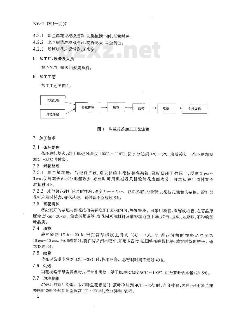NY/T 1391-2007 珠兰花茶加工技术规程