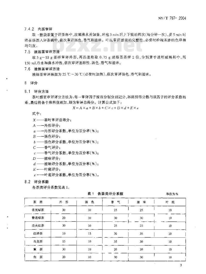 NY/T 787-2004 茶叶感官审评通用方法