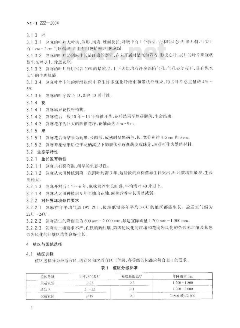 NY/T 222-2004 剑麻栽培技术规程