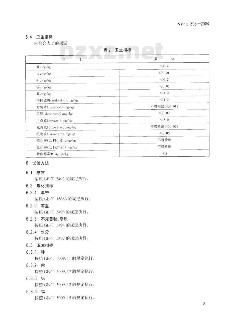 NY/T 895-2004 绿色食品 高粱