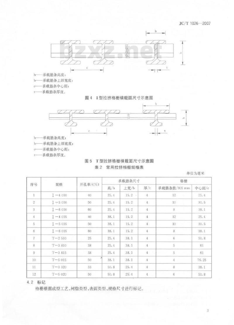 JC/T 1026-2007 玻璃纤维增强热固性树脂承载型格栅