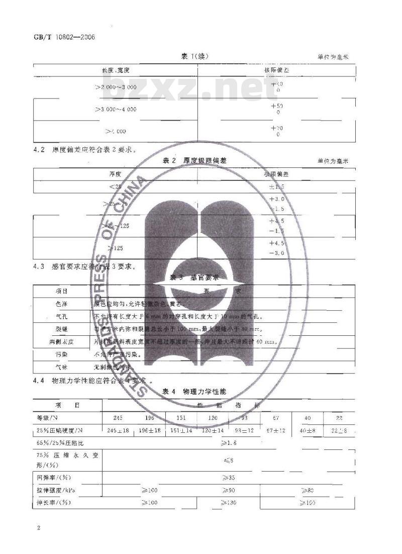 GB/T 10802-2006 通用软质聚醚型聚氨酯泡沫塑料