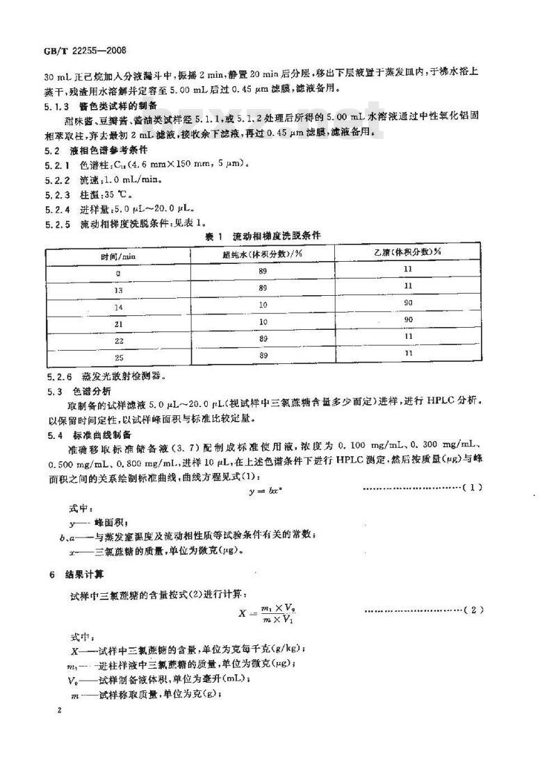 GB/T 22255-2008 食品中三氯蔗糖(蔗糖素)的测定