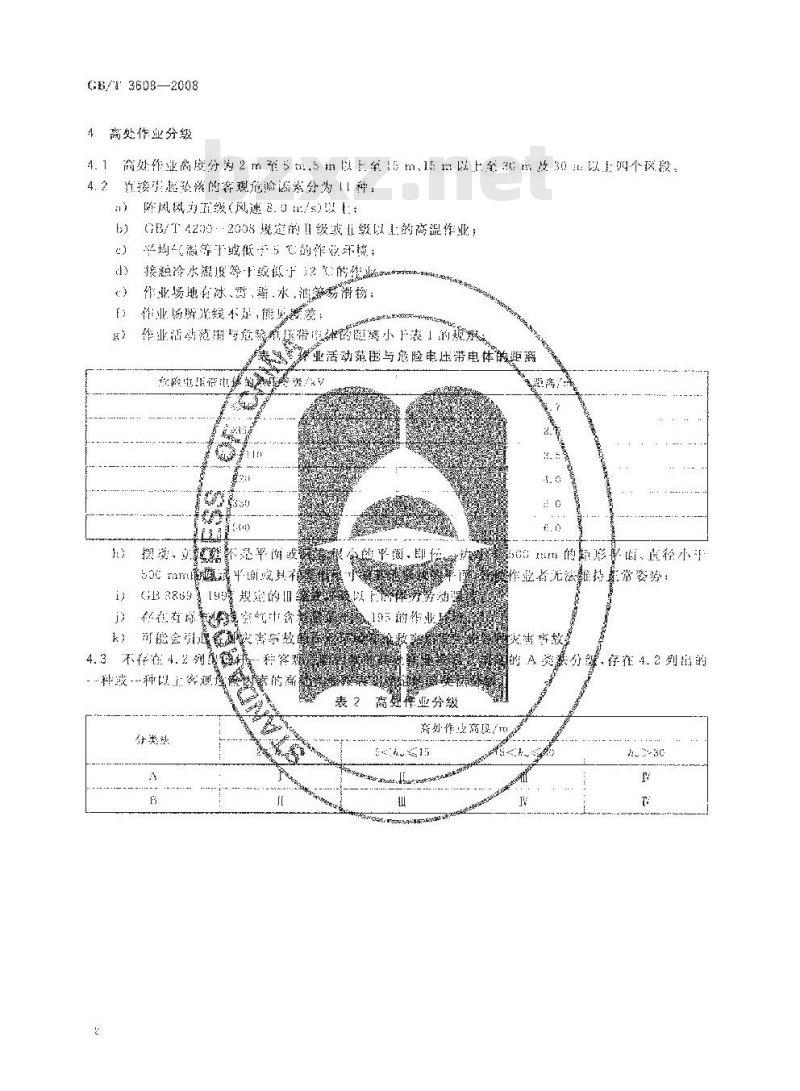 GB/T 3608-2008 高处作业分级