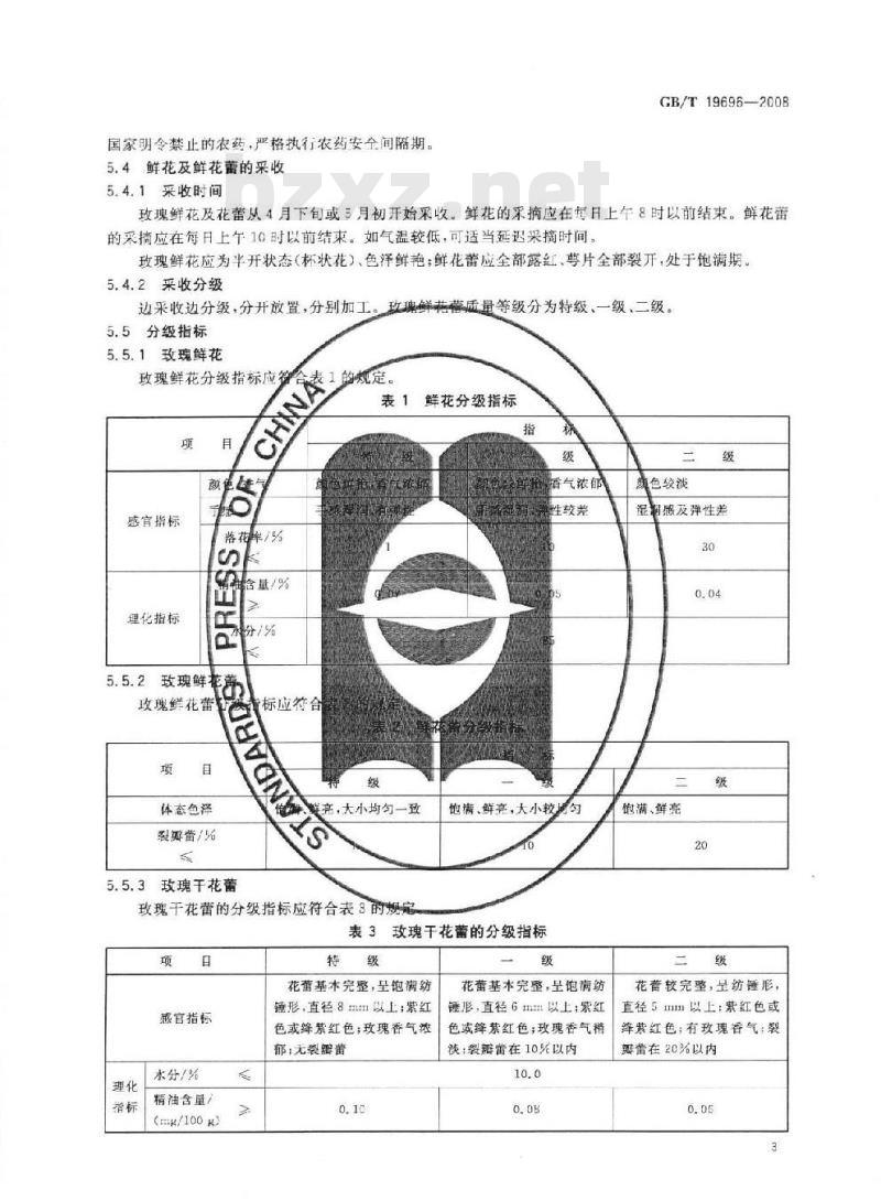 GB/T 19696-2008 地理标志产品 平阴玫瑰