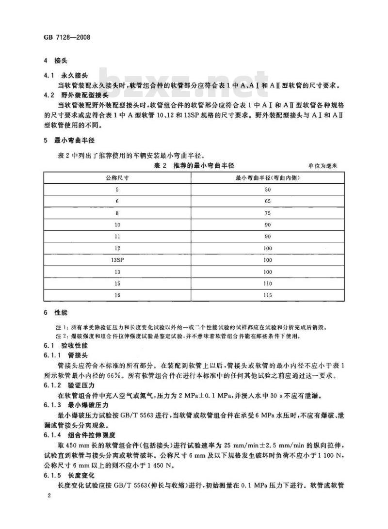 GB 7128-2008 汽车空气制动软管和软管组合件