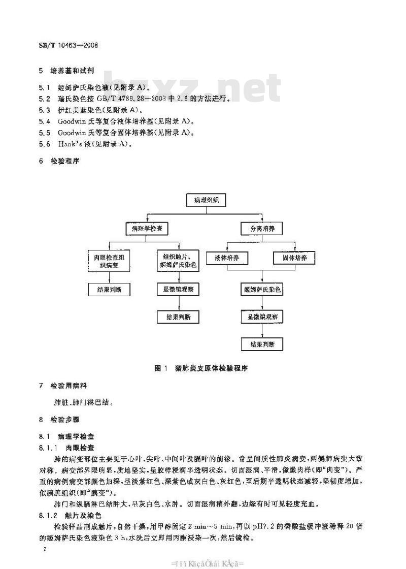 SB/T 10463-2008 猪肺炎支原体检验方法