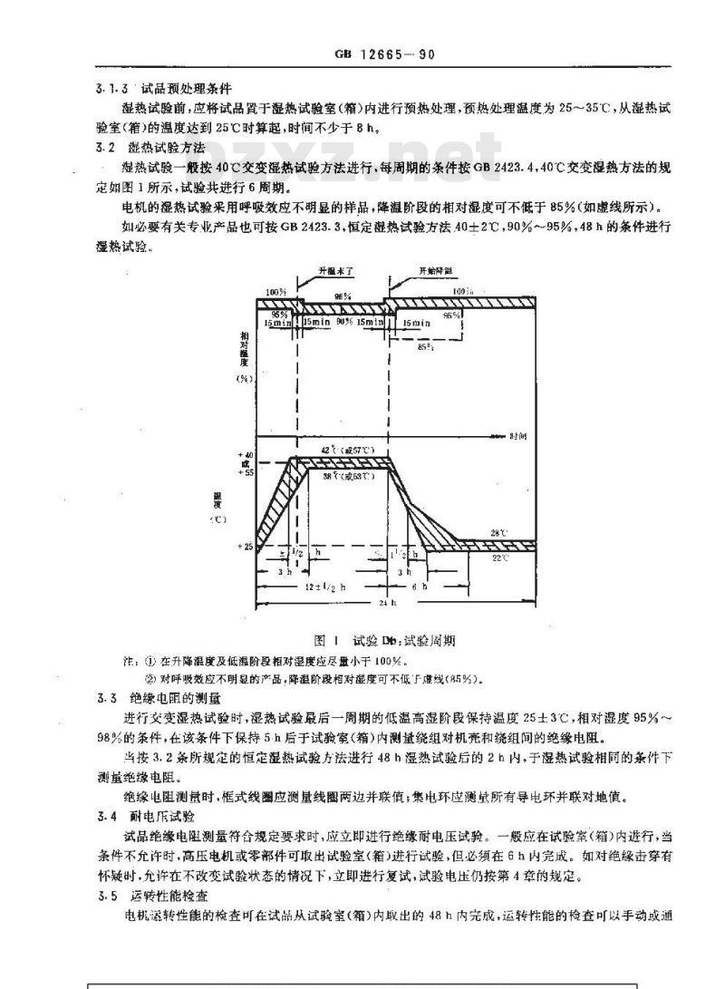 GB 12665-1990 电机在一般环境条件下使用的湿热试验要求