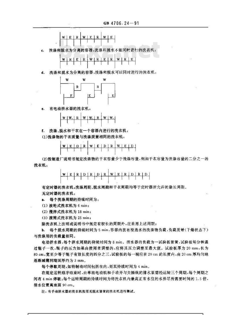 GB 4706.24-1991 家用和类似用途电器的安全 洗衣机的特殊要求