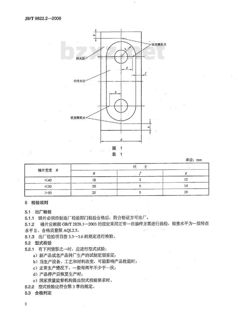 JB/T 9822.2-2008 锤片式饲料粉碎机 第2部分：锤片