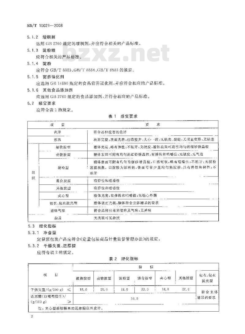 SB/T 10021-2008 糖果 凝胶糖果