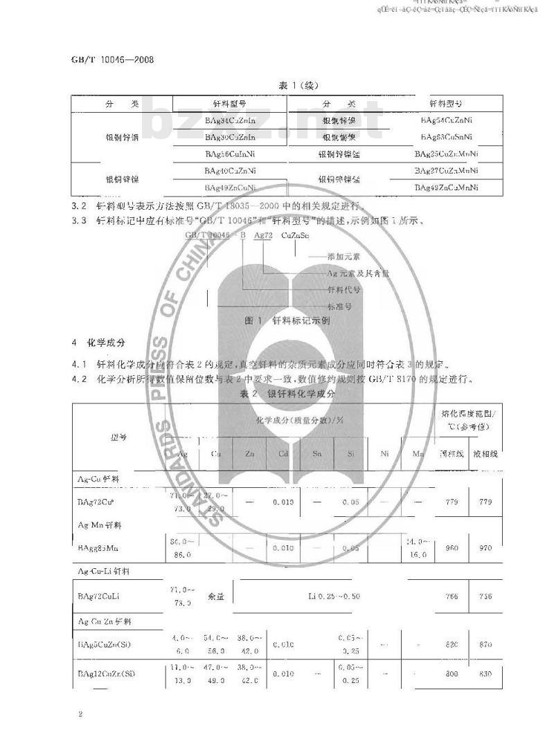 GB/T 10046-2008 银钎料