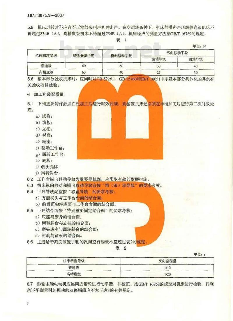 JB/T 3875.3-2007 万能工具磨床 第3部分：技术条件