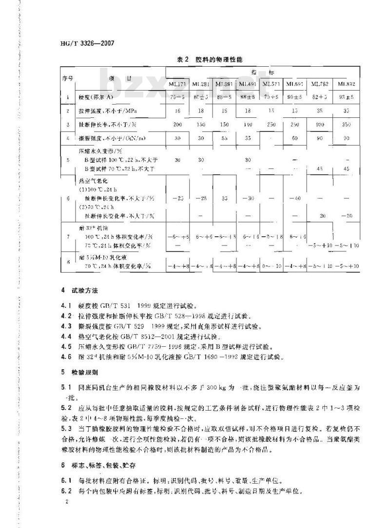 HG/T 3326-2007 采煤综合机械化设备橡胶密封件用胶料