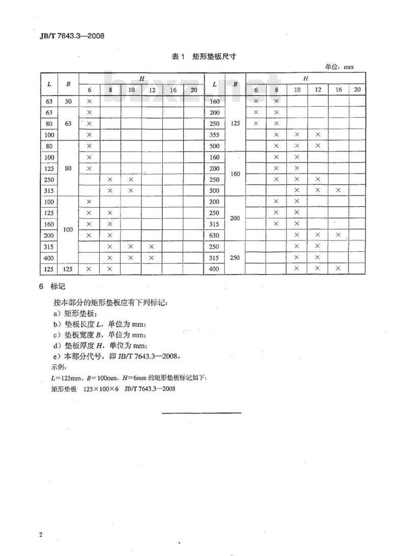 JB/T 7643.3-2008 冲模模板 第3部分：矩形垫板