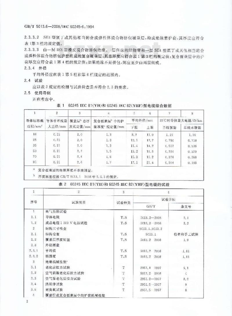 GB/T 5013.6-2008 额定电压450/750V及以下橡皮绝缘电缆 第6部分：电焊机电缆
