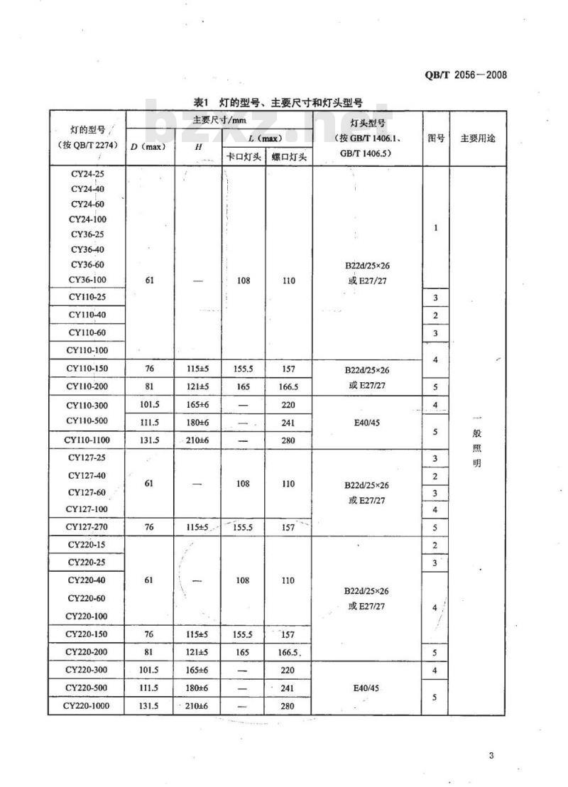 QB/T 2056-2008 船用钨丝灯
