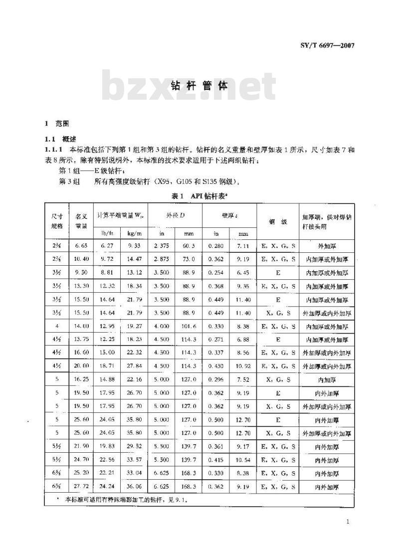 SY/T 6697-2007 钻杆管体