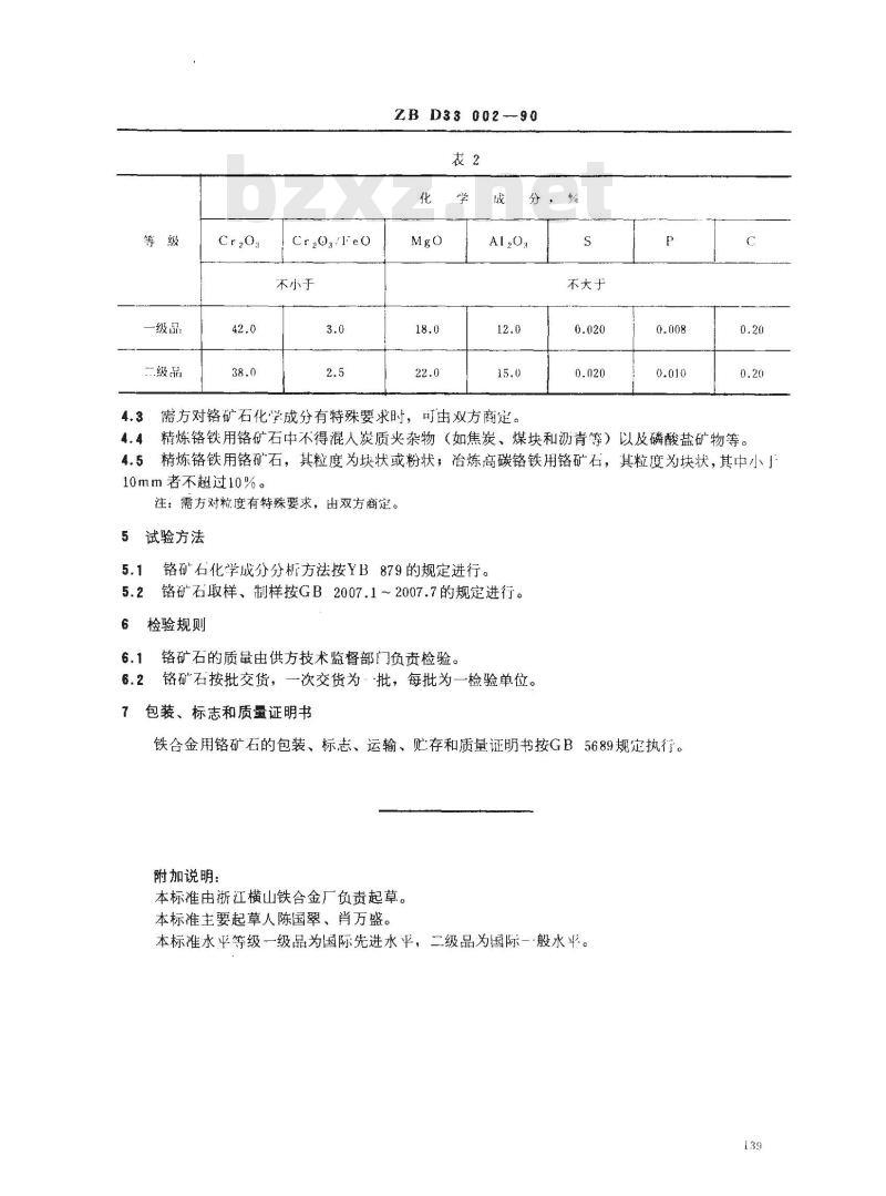 ZB D 33002-1990 铁合金用铬矿石