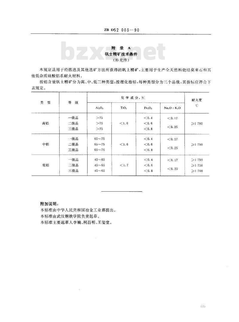 ZB D 52003-1990 全天然料烧结莫来石