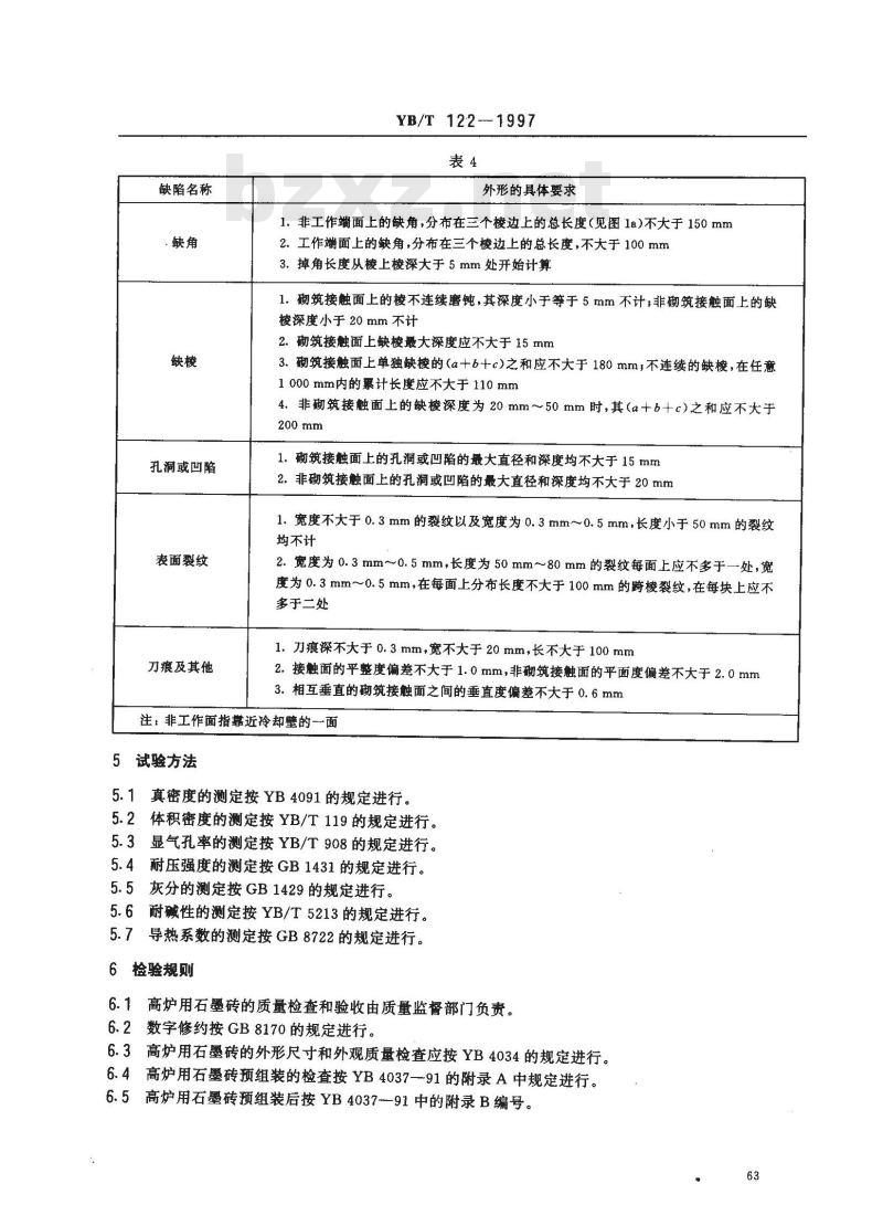 YB/T 122-1997 高炉用石墨砖