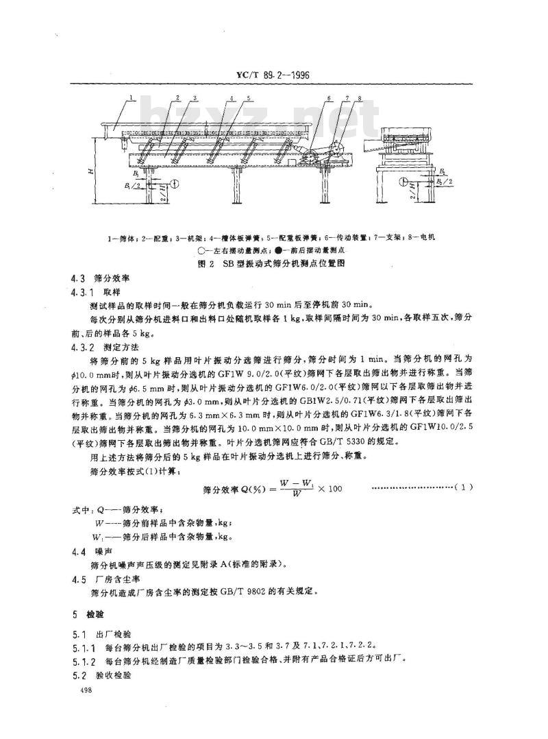 YC/T 89.2-1996 烟草机械 振动式筛分机 第2部分:技术条件