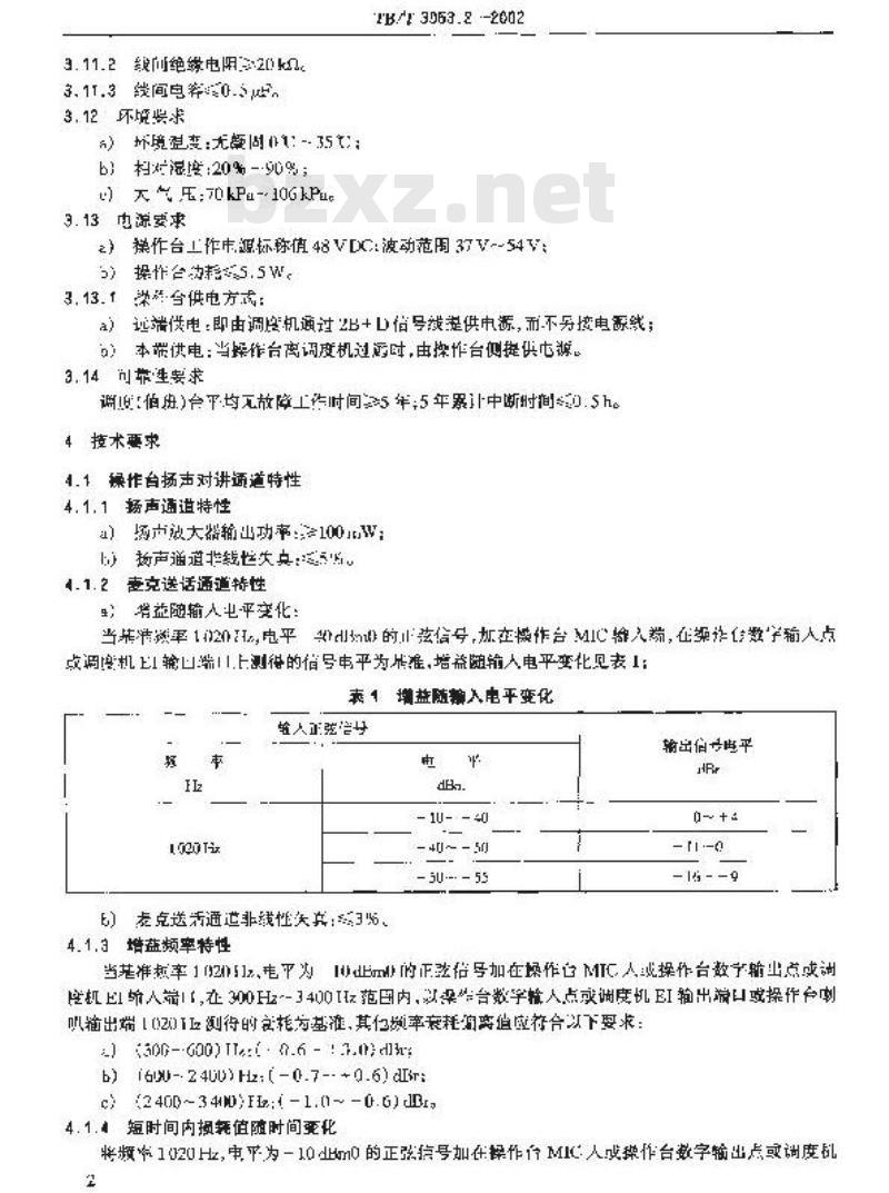 TB/T 3053.2-2002 数字调度通信系统 调度(值班)台技术要求和试验方法