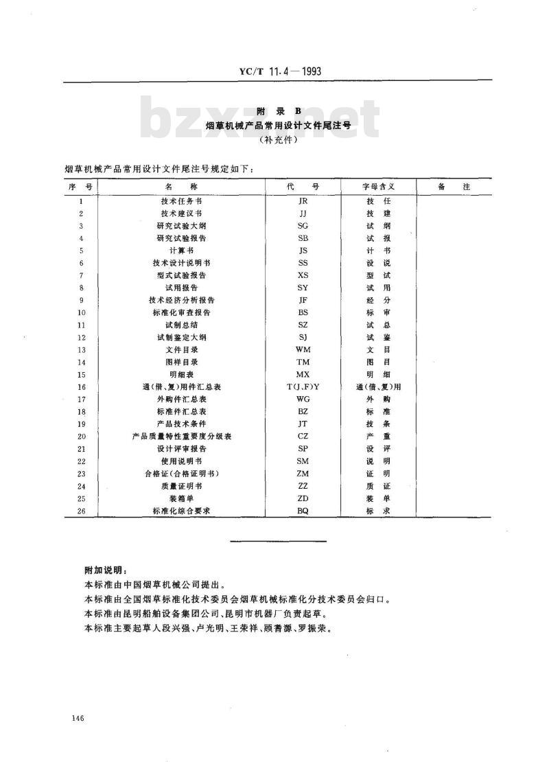 YC/T 11.4-1993 烟草机械 产品图样及设计文件 隶属编号原则