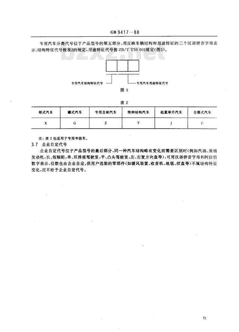 GB/T 9417-1988 汽车产品编号规则
