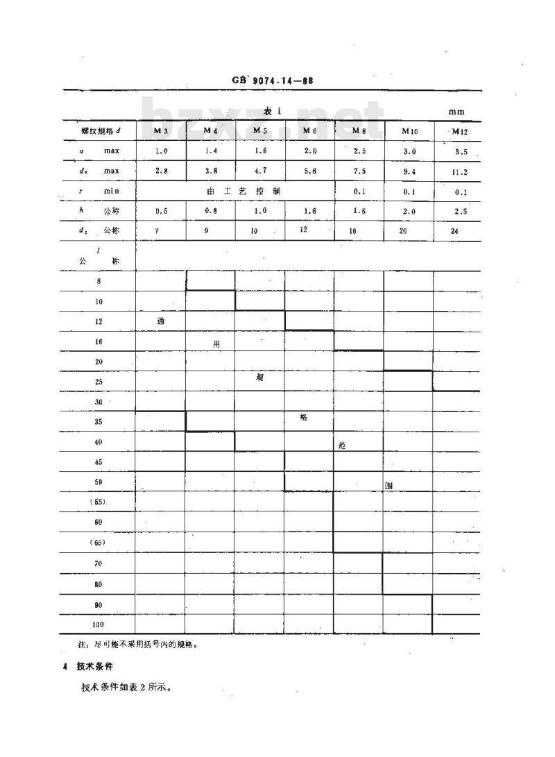 GB/T 9074.14-1988 六角头螺栓和平垫圈组合件