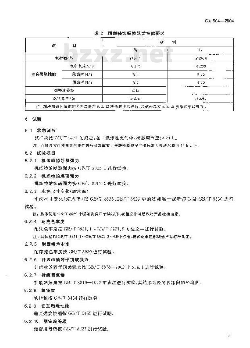 GA 504-2004 阻燃装饰织物