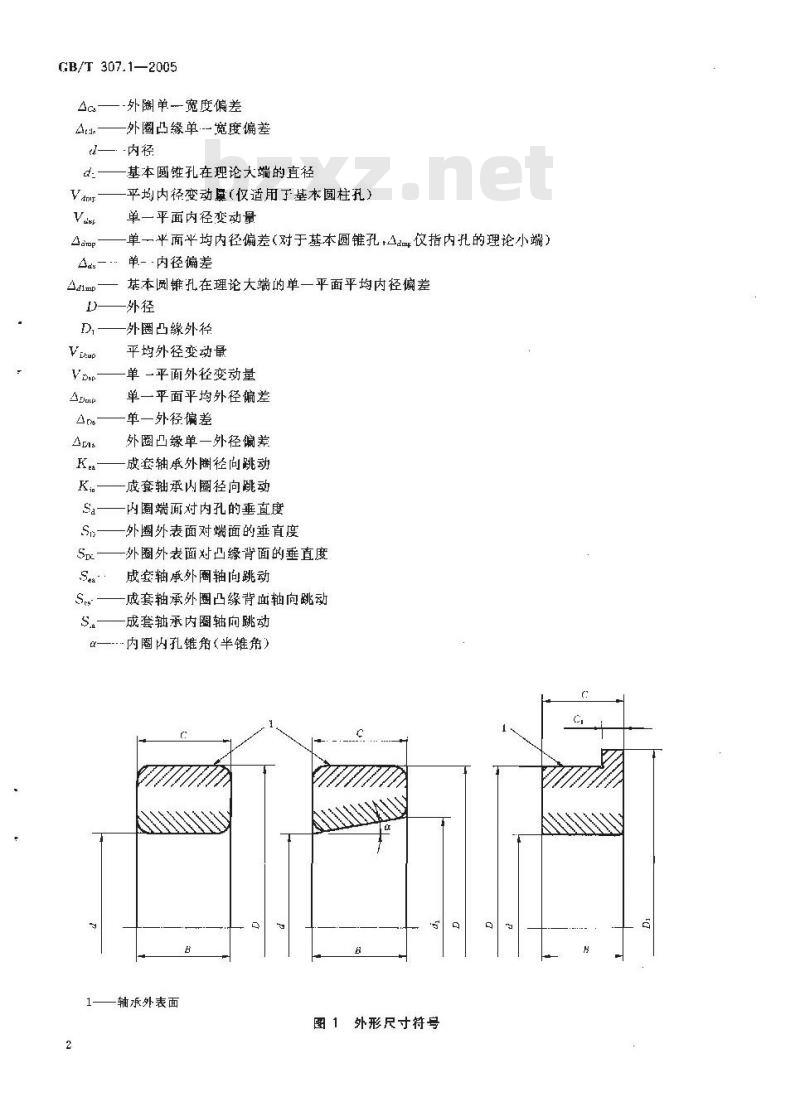 GB/T 307.1-2005 滚动轴承 向心轴承 公差