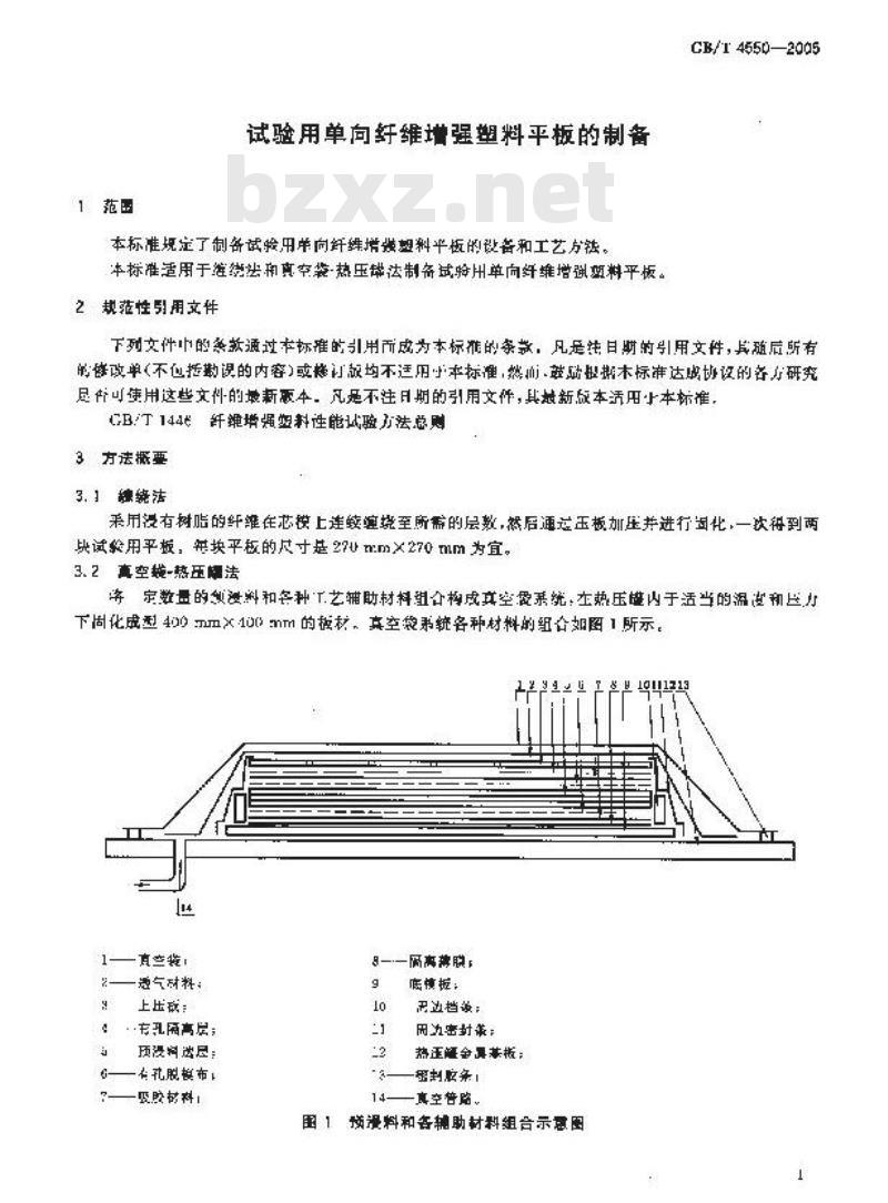 GB/T 4550-2005 试验用单向纤维增强塑料平板的制备
