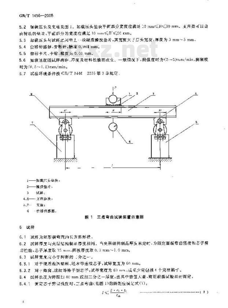 GB/T 1456-2005 夹层结构弯曲性能试验方法