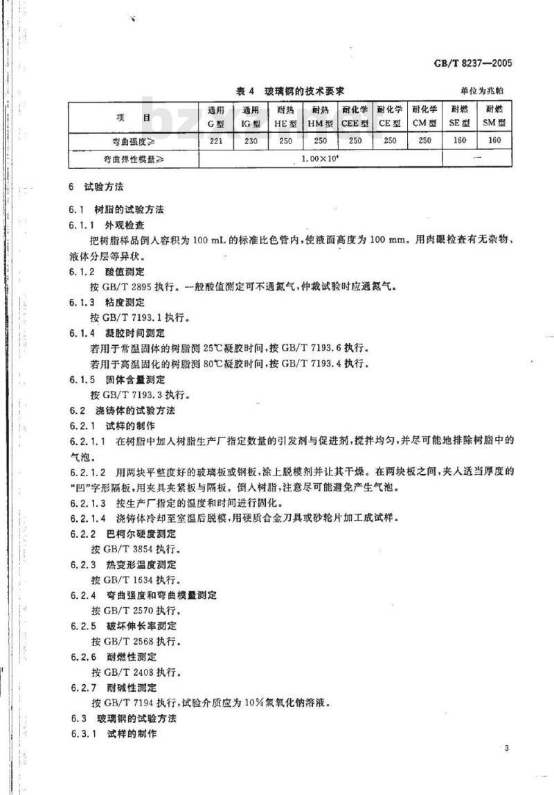 GB/T 8237-2005 纤维增强塑料用液体不饱和聚酯树脂