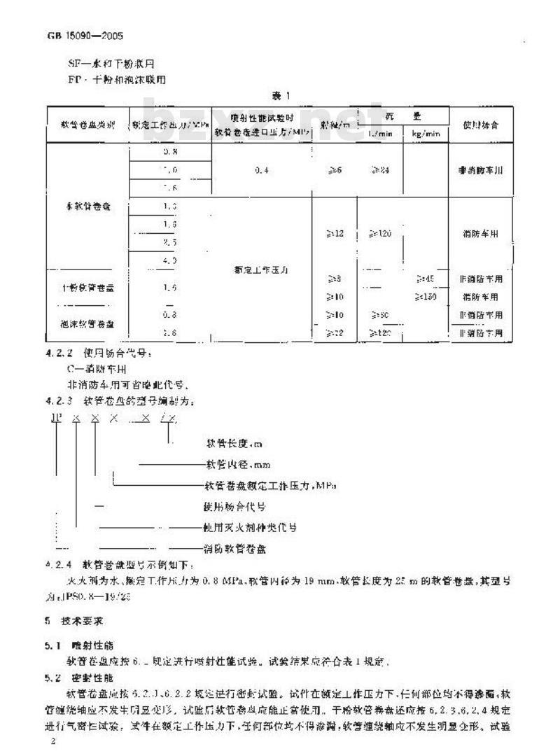 GB 15090-2005 消防软管卷盘