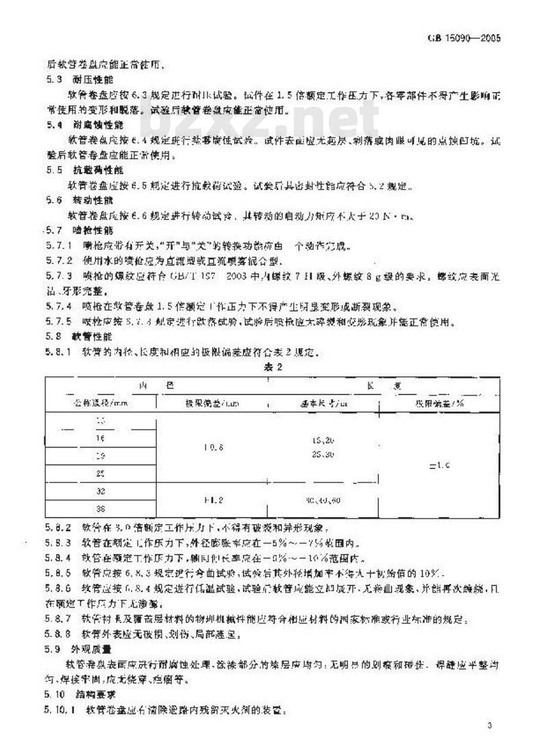 GB 15090-2005 消防软管卷盘