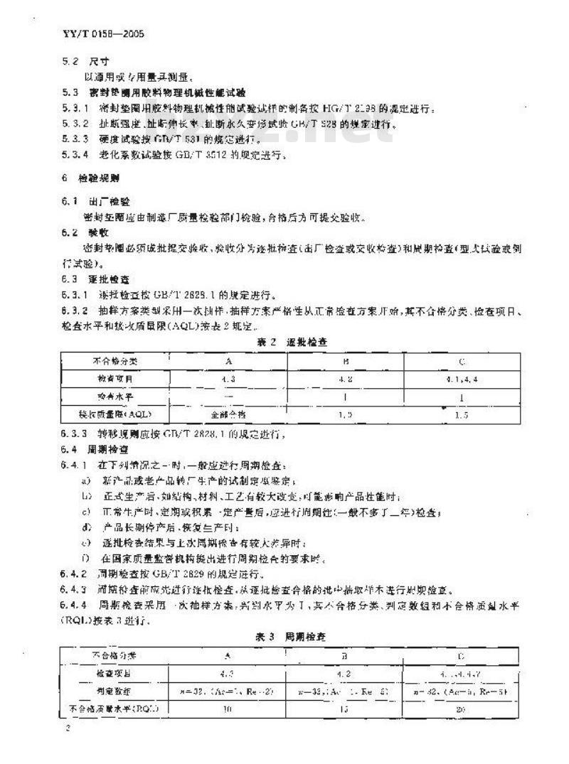 YY/T 0158-2005 压力蒸汽灭菌设备用密封垫圈