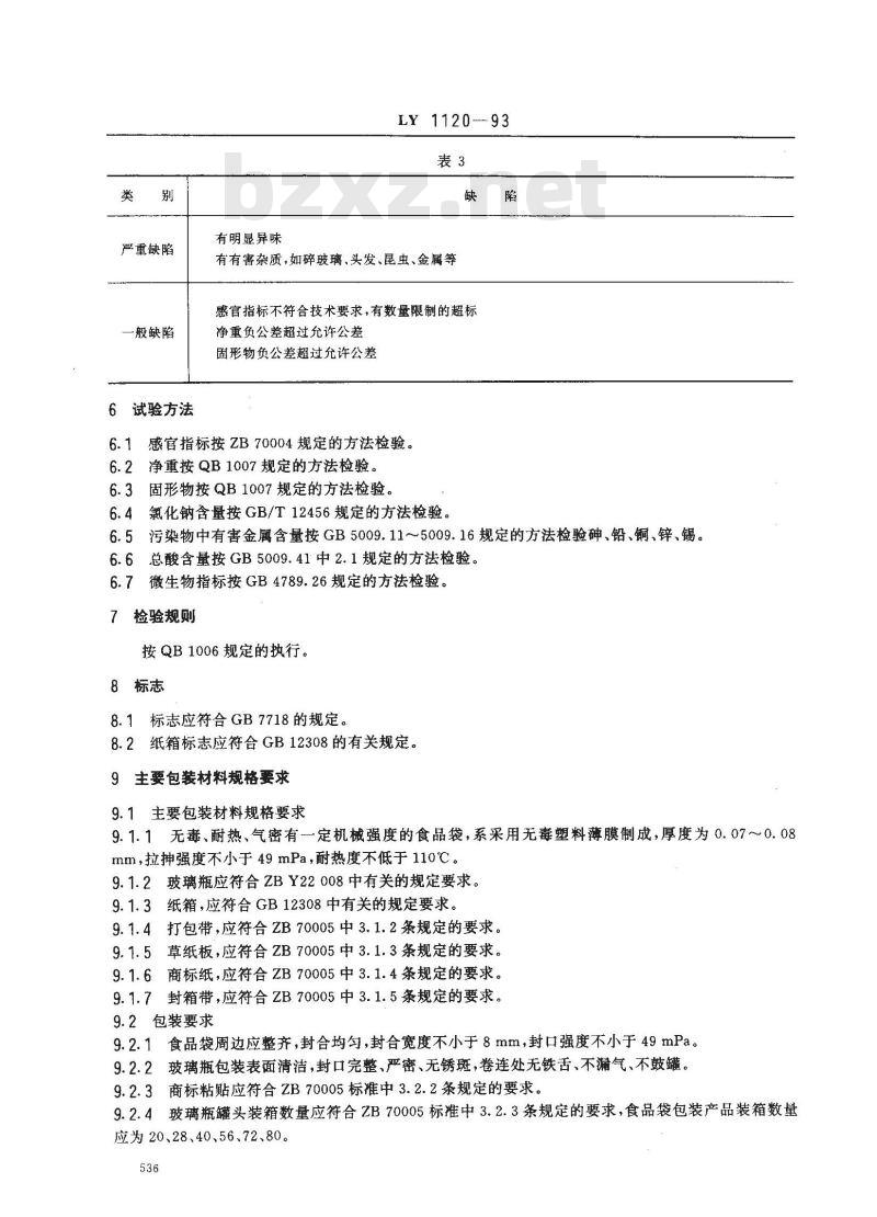 LY 1120-1993 保鲜山野菜