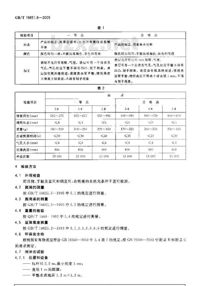 GB/T 19851.6-2005 中小学体育器材和场地 第6部分：软式排球