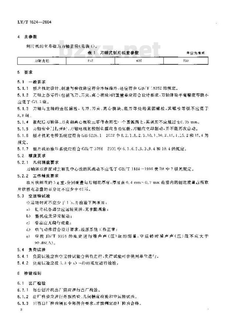 LY/T 1624-2004 刀轴式刨片机