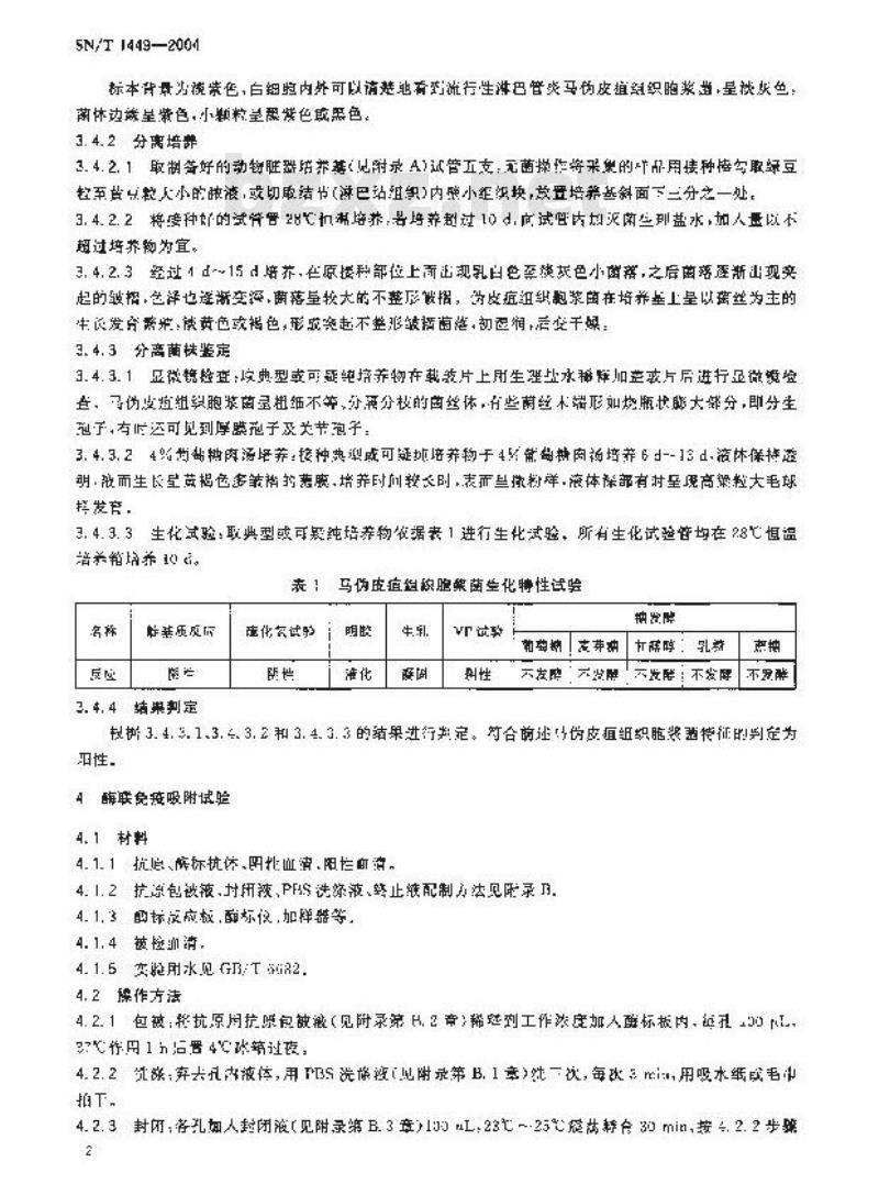 SN/T 1449-2004 马流行性淋马管炎检疫方法