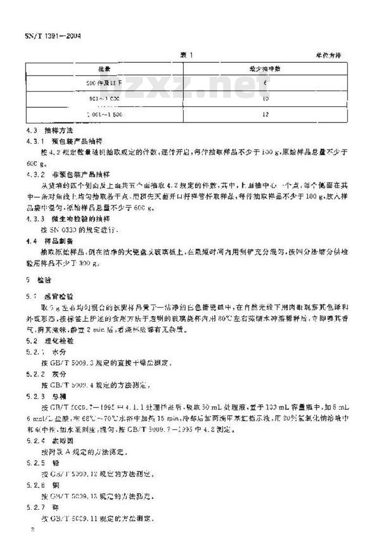 SN/T 1391-2004 进出口速溶咖啡检验规程
