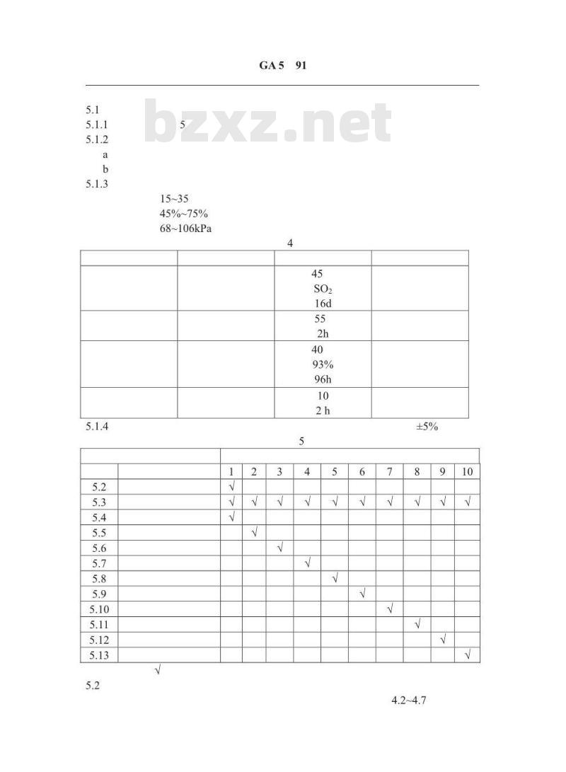 GA 5-1991 手动火灾报警按钮技术要求及试验方法